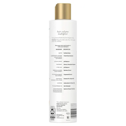 Vista 10 de Pantene Sulfate Free Shampoo and Conditioner Set, Volumizing Shampoo and Conditioner for Fine or Flat hair with Bamboo, Safe for Color Treated Hair