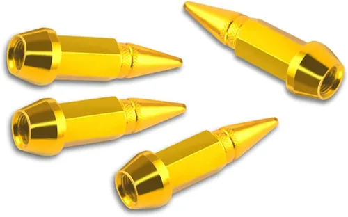 Vista 11 de Tapones de válvula de neumático de rueda de automóvil, paquete de 4 tapas de válvula de aluminio con puntas, accesorios atractivos para automóvil a