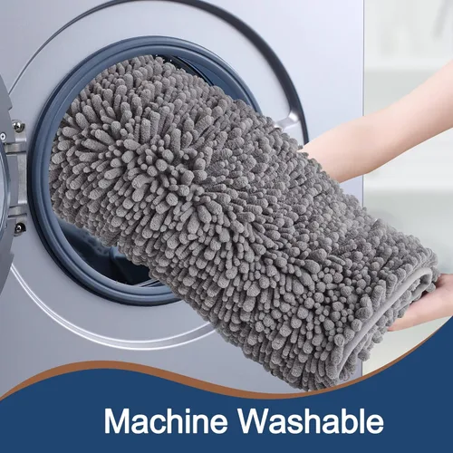 Vista 6 de FLOLEOPA Alfombras de baño de microfibra suave y esponjosa, tapetes de baño absorbentes, antideslizantes, lavables a máquina y de secado rápido