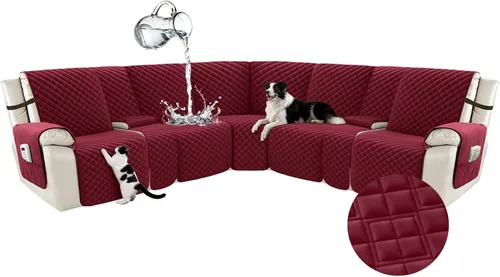 Vista 59 de Arfntevss Fundas Impermeables para Sofá Seccional Reclinable para Sofá Seccional Reclinable en Forma de L Antideslizante Lavable Funda