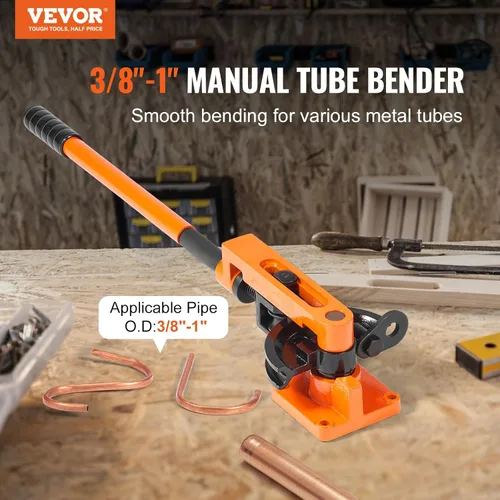 Vista 2 de VEVOR Dobladora de Tubos, Dobladora Manual de Tubos de 3/8" a 1" DE con 7 Matrices de Doblado, Herramientas de Doblado de Tubos de Cobre y Aluminio