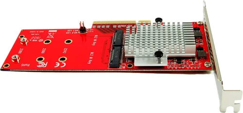 Vista 6 de Ableconn Tarjeta adaptadora PEXM2-130 Dual M.2 PCIe NVMe SSD – PCI Express 3.0 x8 / x16 compatible con 2 unidades M.2 NGFF (M-Key) PCIe NVMe SSD