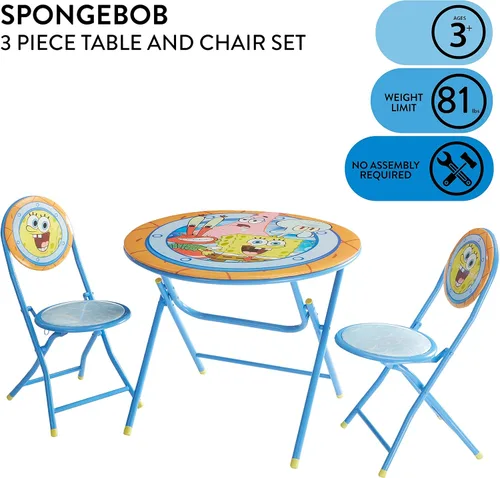 Vista 18 de DreamWorks Trolls - Juego de mesa redonda plegable de 3 piezas y sillas a partir de 3 años