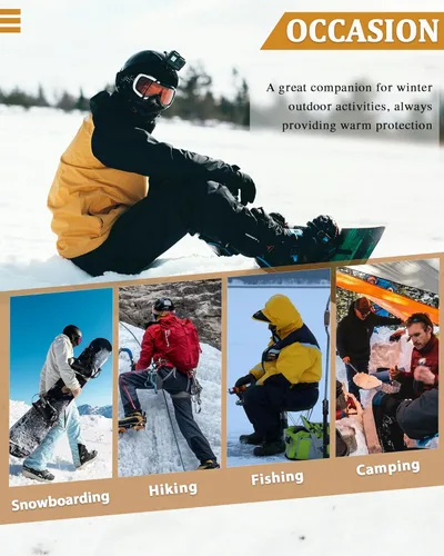 Vista 7 de WAHYI Men's Winter Thermal Jacket Waterproof Windproof Heat Reflective Lining Coat Outdoor Skiing Hiking Freezer Jackets