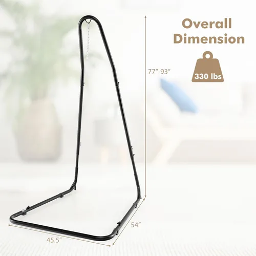 Vista 7 de Giantex - Soporte para silla de hamaca ajustable de acero macizo para sillas y columpios, altura ajustable de 78.0 in a 8.5 in