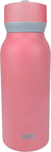 Vista 7 de Built Botella en cascada de 32oz con tapa de pajita de boca ancha y filtro rosa