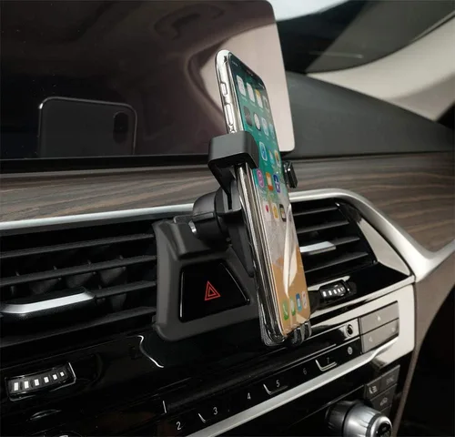 Vista 5 de BEERTE Soporte para teléfono compatible con BMW Serie 5 2017-2023 528i 530i 530e 540i ajustable para ventilación de aire del salpicadero