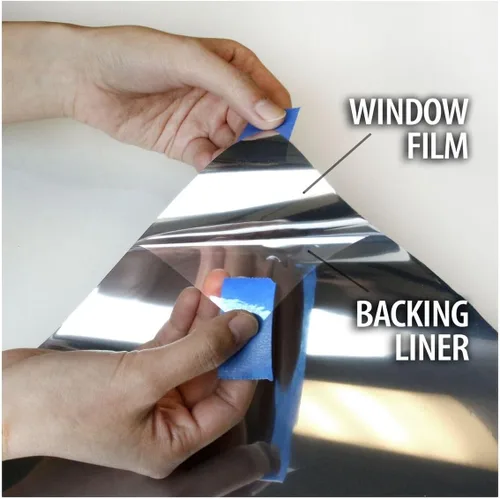 Vista 5 de BDF S15 película para ventana espejada, color plateado (oscuro), una sola cara, 15