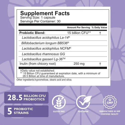 Vista 9 de Paquete de vitaminas bariátricas para celebrar – Multivitamínico de hierro multicompleto de 45 mg y probiótico de equilibrio + cápsulas prebióticas