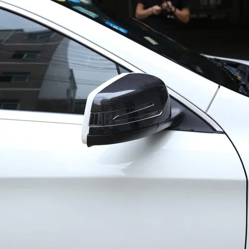 Vista 4 de LLKUANG Estilo de fibra de carbono lateral espejo retrovisor tapa tapa ajuste para Mercedes benz ML GL GLE GLS clase