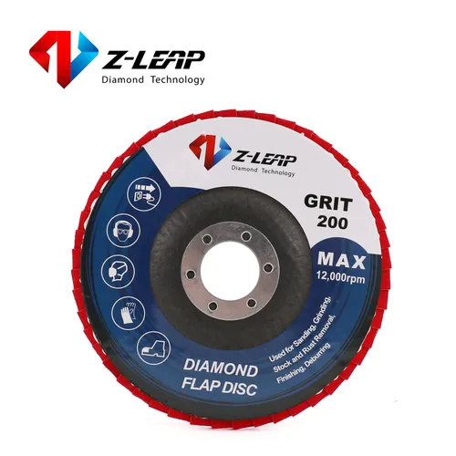 Vista 4 de Disco abrasivo de lijado de aleta de diamante de grano 200 de 5 pulgadas/4.921 in para amoladora angular, almohadillas de diamante con eje de 7/8