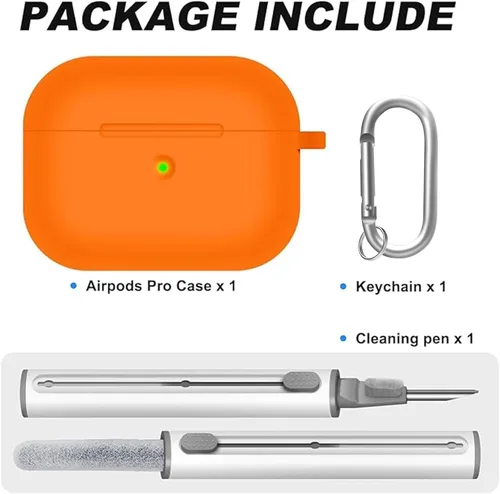 Vista 2 de Funda para AirPods Pro con kit de limpieza, funda de silicona suave para Apple AirPod Pro de 12 generación, accesorios de funda AirPods ProPro 2