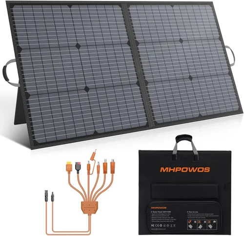 Vista 9 de Panel solar portátil de 220 W 40 V monocristalino plegable paneles solares cargador de energía de respaldo, IP67 impermeable duradero para estación