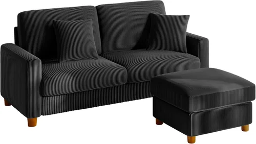 Vista 17 de Kidirect Silla de acento extragrande de 35.5 pulgadas, sillas de sala de montaje fácil, silla de lectura de pana para dormitorio, sillas de acento