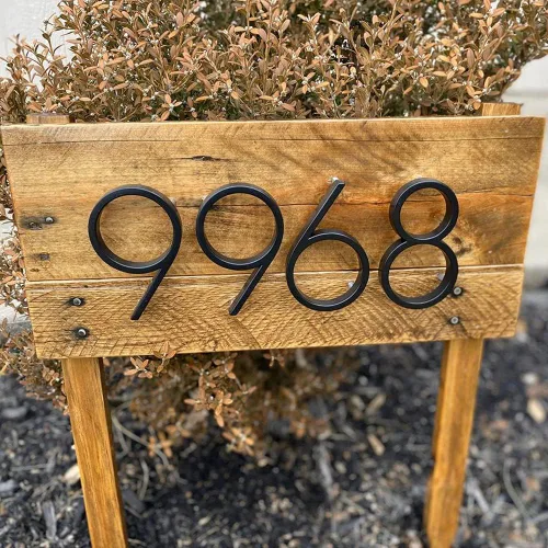 Vista 5 de Número flotante de acero inoxidable de 5 pulgadas, números de casa modernos de metal, número de decoración de buzón de puerta de jardín con kit