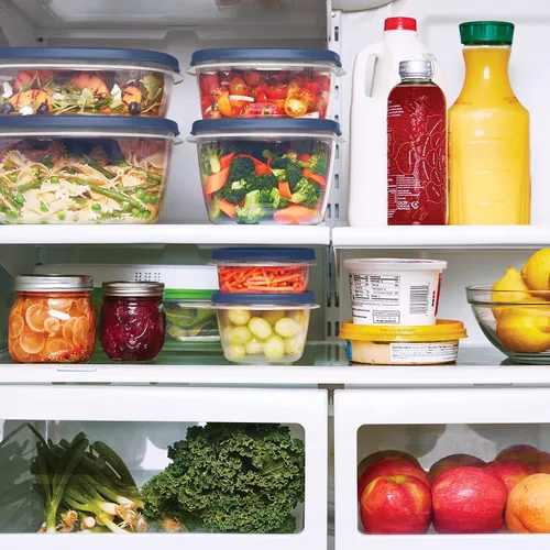 Vista 4 de Rubbermaid EasyFindLids Contenedores de almacenamiento de alimentos en Azul Insignia de Edición Especial, 42 piezas