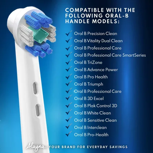 Vista 6 de Cabezales de cepillo de repuesto profesionales blancos con blanqueamiento 3D, compatible con cepillo de dientes eléctrico Oralb Braun, estilo 16