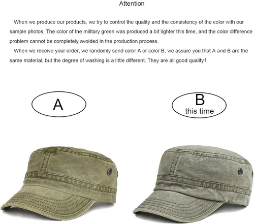 Vista 7 de VOBOOM Gorras militares de algodón lavado, diseño único, vintage, planas