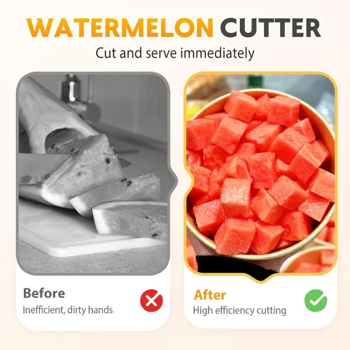 Vista 3 de Stainless Steel Watermelon Slicer, 3-in-1 Fruit Cutter Fork & Popsicle Mold, Effortless Tool for Camping, Picnic, Home, Party, Kitchen Essentials