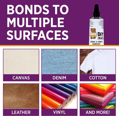 Vista 5 de Aleene's Pegamento para manualidades para tela y vinilo, se seca transparente, unión permanente, secado rápido en segundos, 1.5 onzas