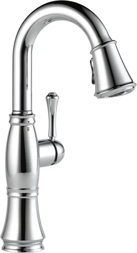 Delta Cassidy Lumicoat Arctic Stainless 9997-AR-PR-DST - Grifo de barra de níquel cepillado con rociador extraíble, moderno grifo de fregadero de