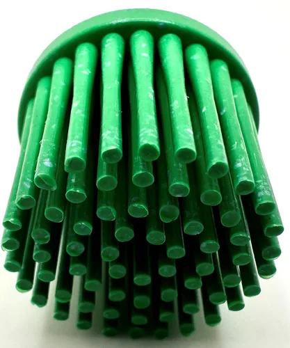 Vista 4 de Paquete de 5 discos de cerdas abrasivas de óxido de aluminio y cerámica con bloqueo de rollo de cambio rápido, compatible con soportes Roloc, 5