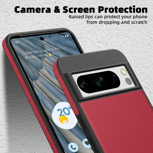 Vista 2 de X-level Funda para Google Pixel 8 Pro, piel sintética de alta calidad, TPU suave, a prueba de golpes, funda protectora delgada para Google Pixel 8