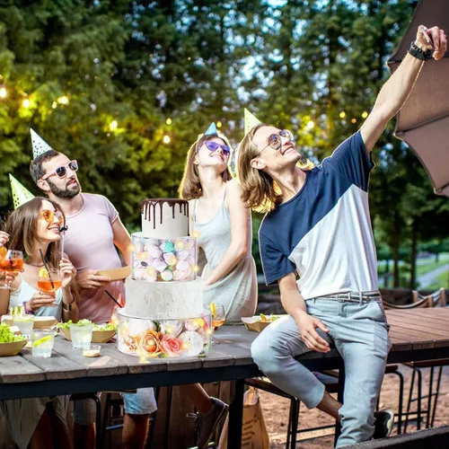 Vista 6 de 2 soportes de acrílico transparente para tartas, caja rellenable para tartas, caja de exhibición con luces LED, elevador cilíndrico redondo, soporte