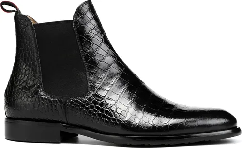 Vista 2 de Botas Chelsea para hombre, botas de vestir de cuero para hombre, botas vaqueras casuales Chukka tobillo Chelsea