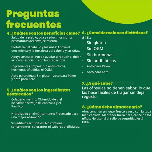 Vista 7 de Organika Colágeno de salmón, 150 mg, 90
