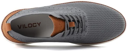 Vista 4 de VILOCY - Tenis de vestir informales para hombre, zapatos oxford cómodos de malla transpirable