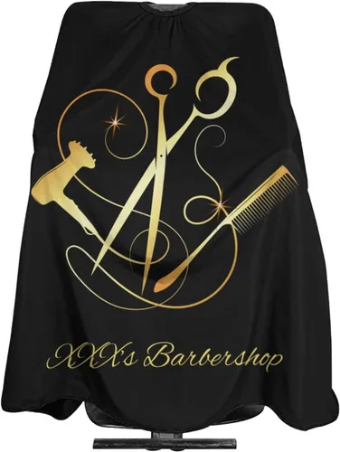 Vista 35 de Capa de peluquería impermeable personalizada, añade tu texto fotográfico, capa personalizada de peluquería para hombres, capa de corte de pelo