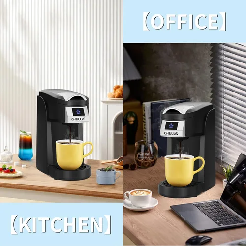 Vista 9 de CHULUX Cafetera mejorada de una sola porción para K CUP, cafetera de taza individual todo en uno, mini cafetera KCUP, cafetera simple de preparación