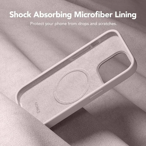 Vista 987 de GONEZ Funda magnética para iPhone 14, compatible con Magsafe, con protector de pantalla + protector de cámara, forro de microfibra antiarañazos