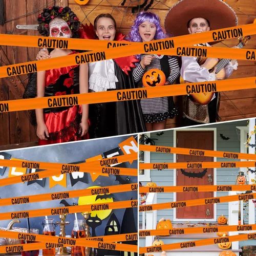 Vista 6 de Yeaqee 10 rollos de cinta de construcción de 3 pulgadas x 1000 pies, impermeable, advertencia de seguridad, rollo de cinta de precaución