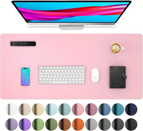 Vista 52 de Aothia - Protector de escritorio de cuero sintético grande, base antideslizante para mouse y superficie para escribir, impermeable, fácil de Agua