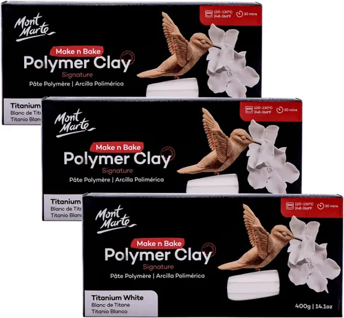 Vista 7 de Mont Marte Make n Bake - Arcilla polimérica Signature color rosa bebé, bloque de 14.1 onzas, horneado en horno, suave y liso, esculpiendo