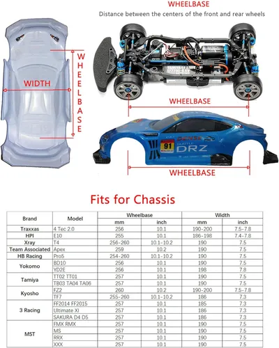 Vista 4 de 1/10 Escala RC pintada precortada Drift Racing Touring Onroad Carrocería de coche Ancho 7.480 in con accesorios de espejo retrovisor (AE86)