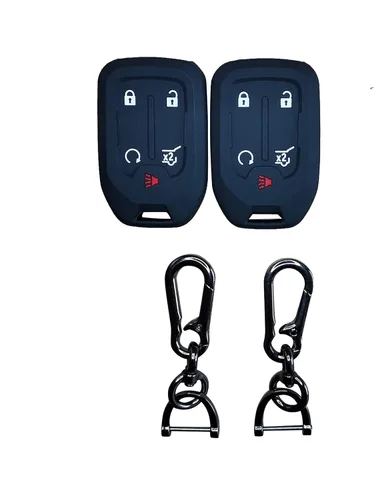 Vista 5 de TANDRIVE Funda para llavero para GMC Acadia Terrain Denali 2024-2017, Sierra Chevy Silverado, silicona, negro y negro