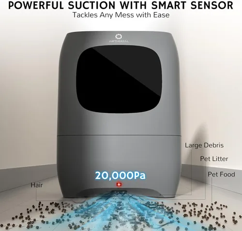 Vista 6 de AIRTHEREAL T1 Aspiradora sin contacto con recogedor automático y 2 modos de operación - Aspiradora de cilindro con cable ultrarrápida y potente