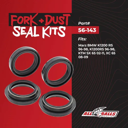 Vista 2 de All Balls Racing 56-143 Kit de retenes de horquilla y guardapolvo compatible con/reemplazo para KTM