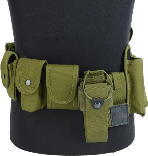 Vista 3 de Aplicación de la ley Utilidad Cinturón táctico multifuncional al aire libre entrenamiento cinturón bolsa senderismo cinturón patrulla militar