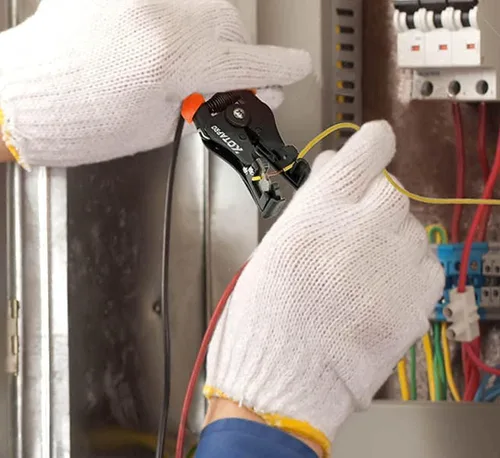 Vista 4 de Herramienta pelacables alectrical, cortador de cables eléctrico resistente, herramientas profesionales de pelado de cables para 8-20 AWG sólido