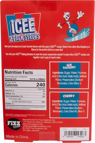 Vista 8 de ICEE Slushie Snow Cono Machine Bundle. Auténtica máquina de afeitar de hielo ICEE para encimera casera, paquete de 2 jarabes ICEE y 20 vasos