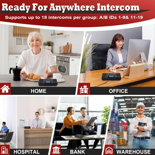 Vista 7 de Intercomunicadores inalámbricos 60D para el hogar, sistema de intercomunicación dúplex completo para casa/negocios, intercomunicadores de 1400 pies