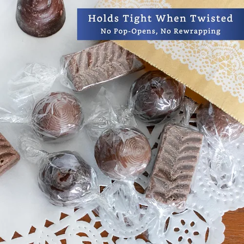 Vista 5 de Envoltorios Transparentes para Caramelos (300 Piezas 8.9x12.7 cm) - Envoltorio de Celofán Claro Natural - Papel de Envolver Dulces para Caramelo