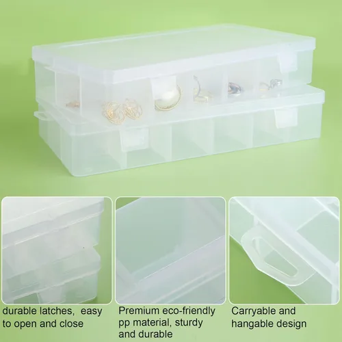 Vista 3 de APACALI Caja Organizadora de Plástico con Divisores (18 Rejillas - 6 Piezas)