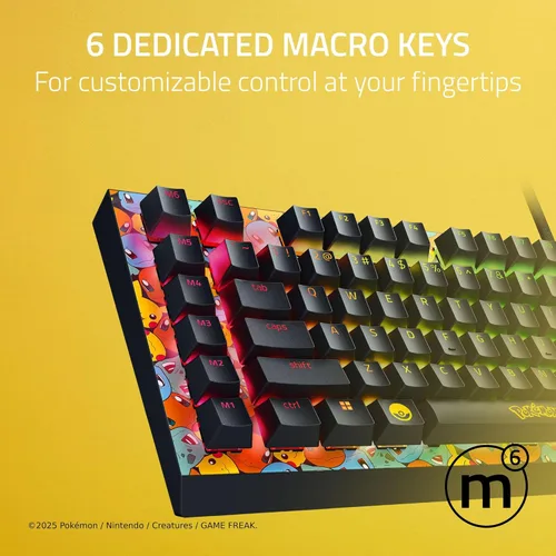 Vista 4 de Razer BlackWidow V4 X Teclado mecánico para juegos: Teclas verdes táctiles y con clic - 6 teclas macro - RGB Chroma - Teclas ABS dobles - Reducción