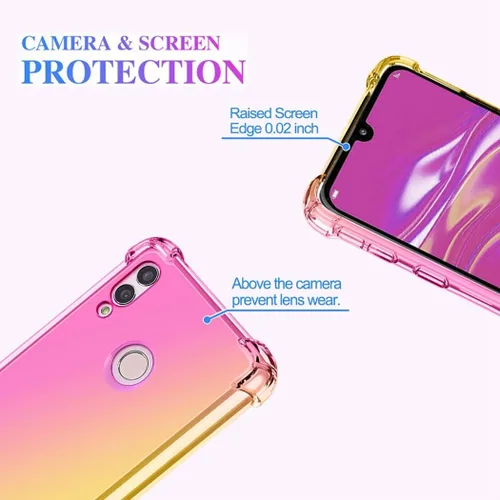 Vista 3 de Funda para Y7 2019/Y7 Prime 2019, Dub-LX1 Dub-LX3, funda transparente para teléfono con degradado, delgada, antiarañazos, flexible, TPU, funda