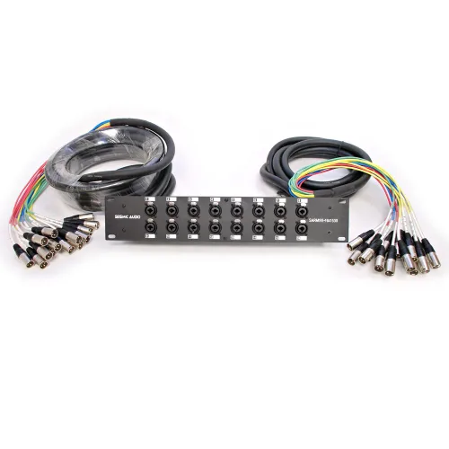 Vista 12 de Seismic Audio SARMSS-16x515 - Cable divisor de serpiente de 16 canales XLR TRS combinado para montaje en rack - Troncos XLR de 1.5 y 4.6 metros